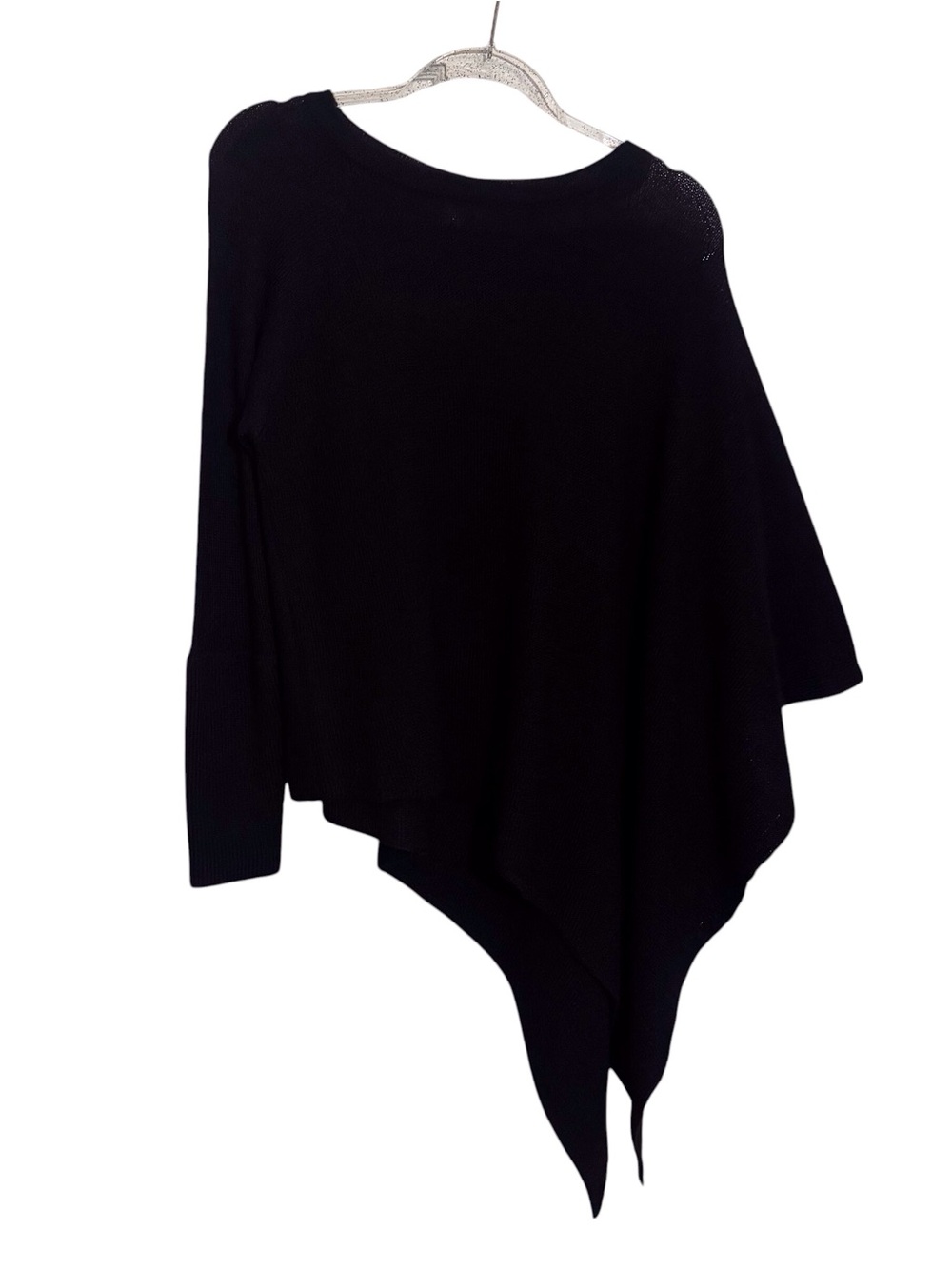 Helmut Lang Size Small Black Asymmetrical Alpaca Poncho Sweater Cozy Designer - Picture 2 of 7